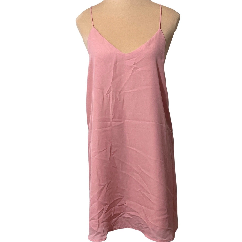 Style Rack‎ Pink Cami Slip Dress V Neck Spaghetti Strap Mini Casual Medium